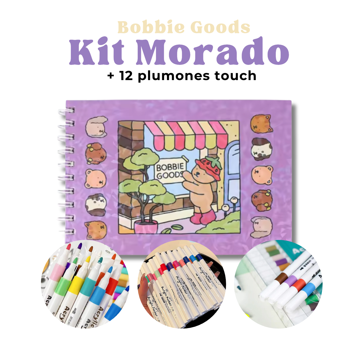 Bobbie Goods: Libro de Colorear Sensorial (INCLUYE 12 PLUMONES TOUCH DE REGALO)