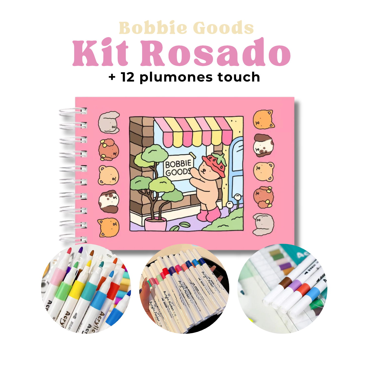 Bobbie Goods: Libro de Colorear Sensorial (INCLUYE 12 PLUMONES TOUCH DE REGALO)