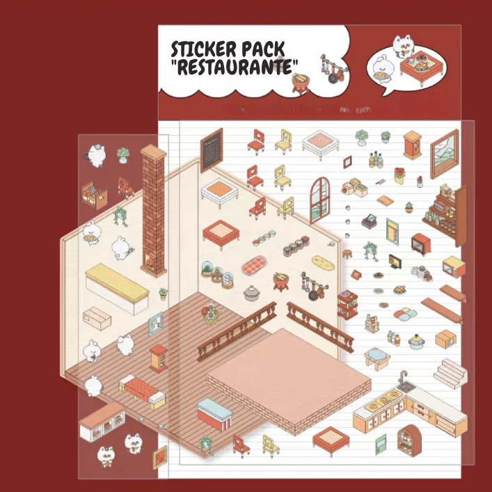 Stickers Scene: ¡Crea tu Propio Supermercado, Cafetería, Restaurante o Librería!