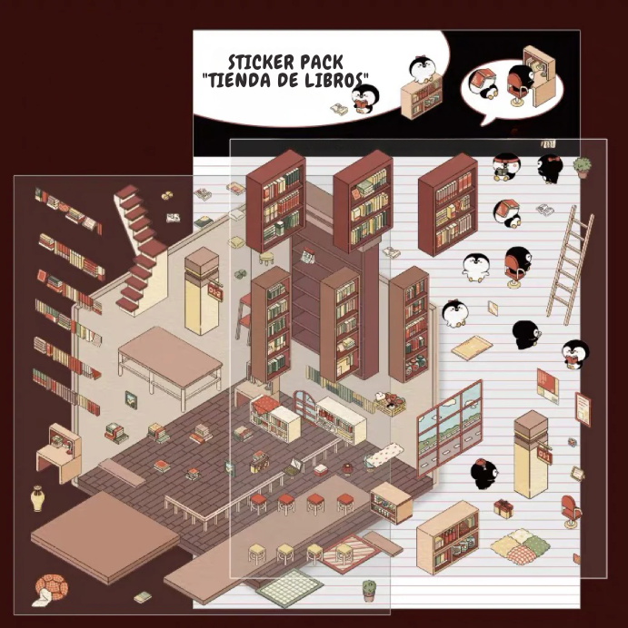 Stickers Scene: ¡Crea tu Propio Supermercado, Cafetería, Restaurante o Librería!