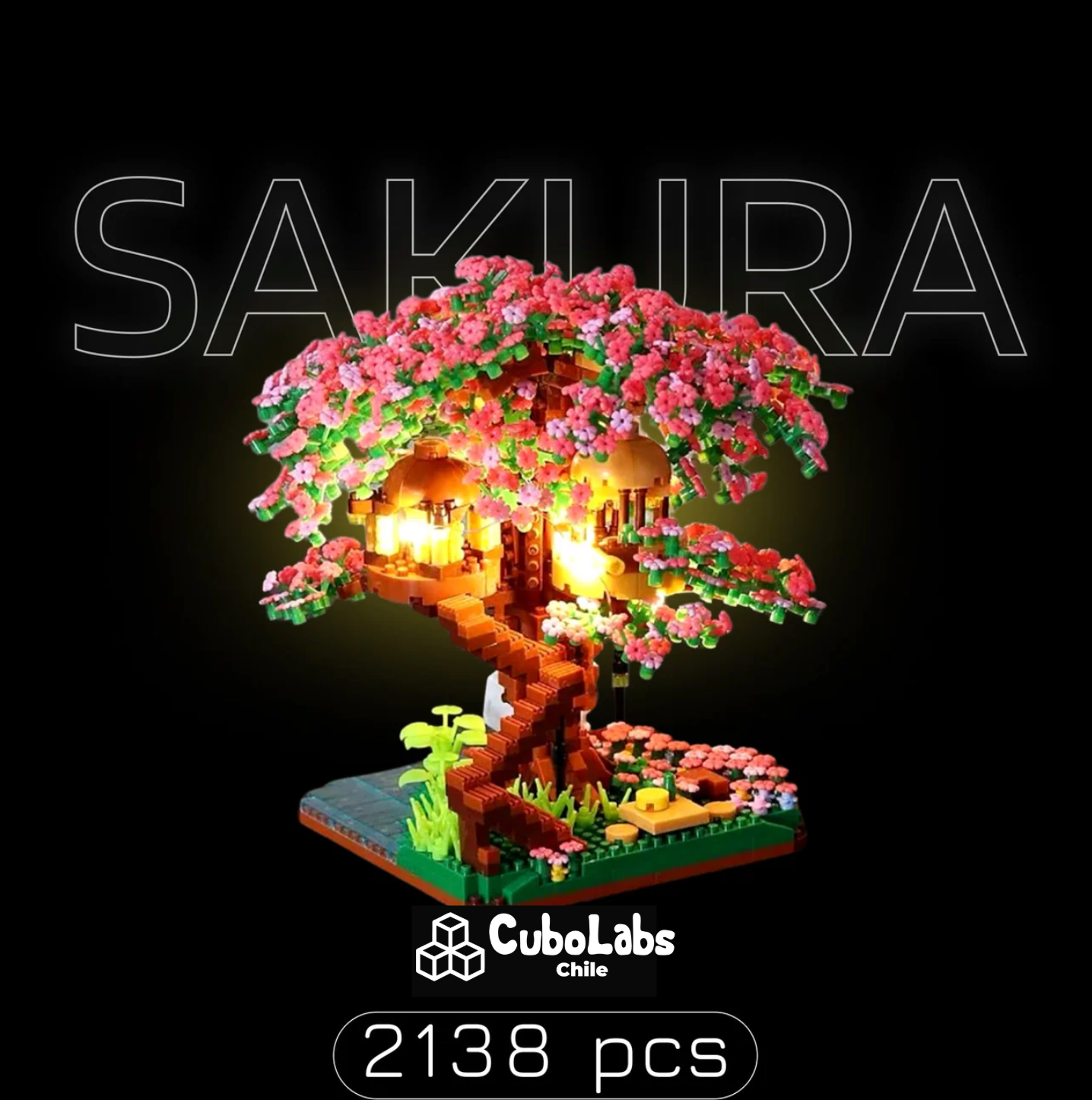 Sakura "Cerezo" Con Luces (2138 micro-piezas)