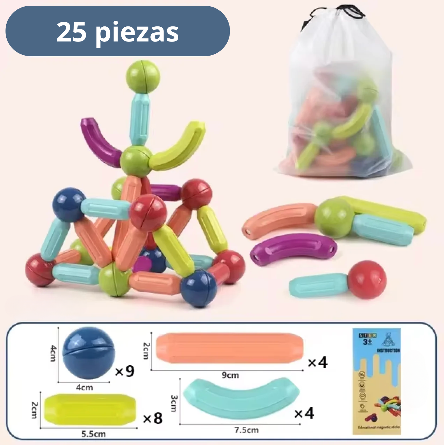 Bloques Magnéticos Didácticos Montessori 3D | StickLabs