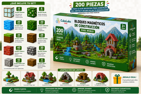 Bloques de Construcción Magnéticos Pixel World™ - 100 / 200 / 300 piezas