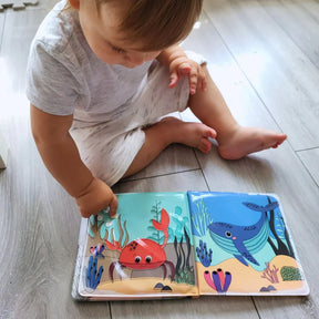 Libro para colorear con agua: Animales marinos, Pintura al agua, Reutilizable (8 páginas, 6-24 meses)