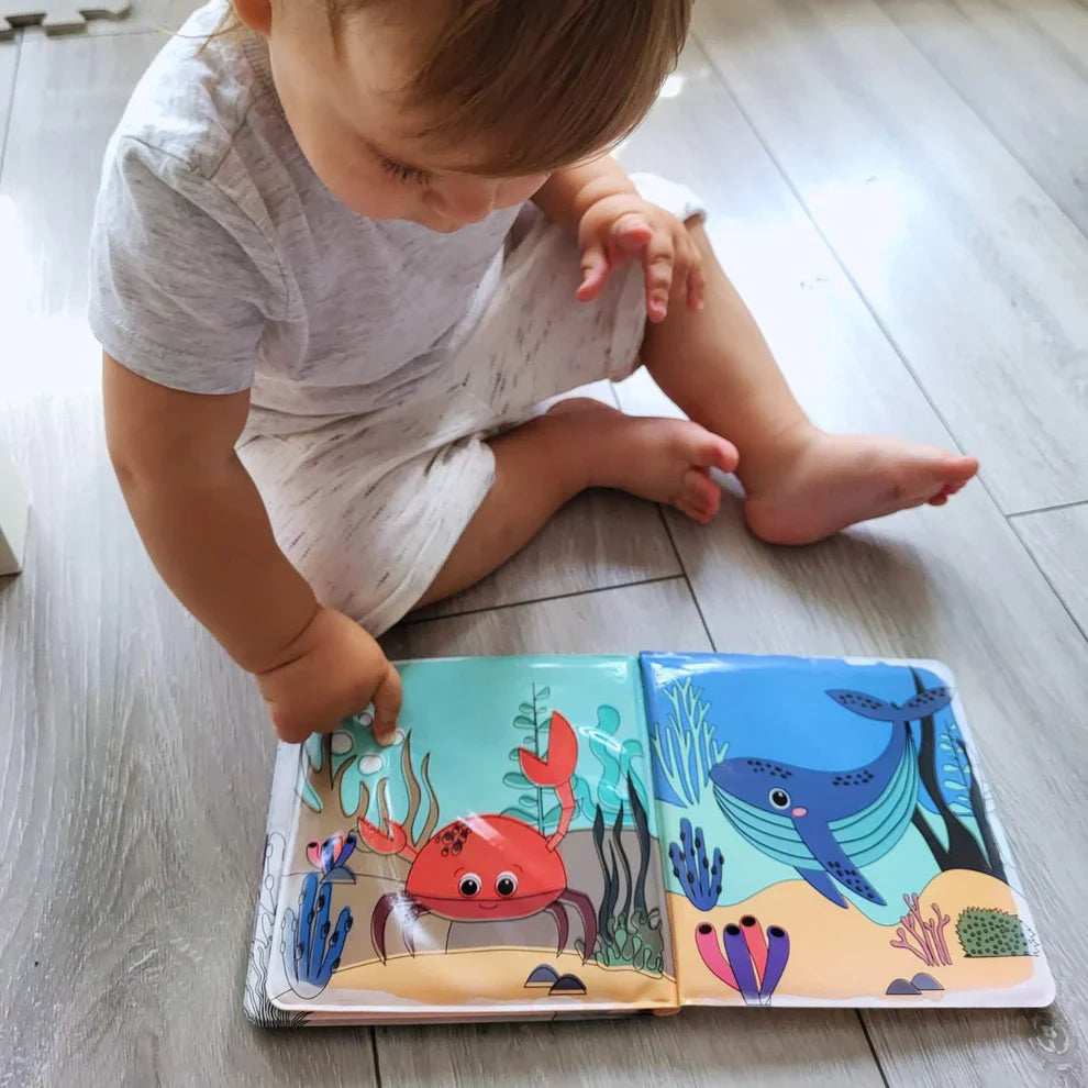 Libro para colorear con agua: Animales marinos, Pintura al agua, Reutilizable (8 páginas, 6-24 meses)