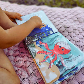Libro para colorear con agua: Animales marinos, Pintura al agua, Reutilizable (8 páginas, 6-24 meses)