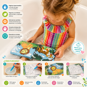 Libro para colorear sobre agua de granja (6+ meses)