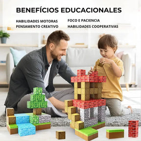 Bloques de Construcción Magnéticos Estilo MineCraft -- 48 / 64 / 75 piezas