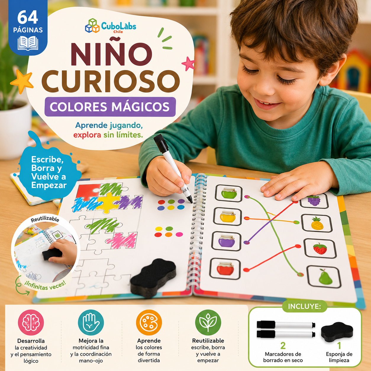 📖 Niño Curioso™ (2+ años)| Colores Mágicos [2026]