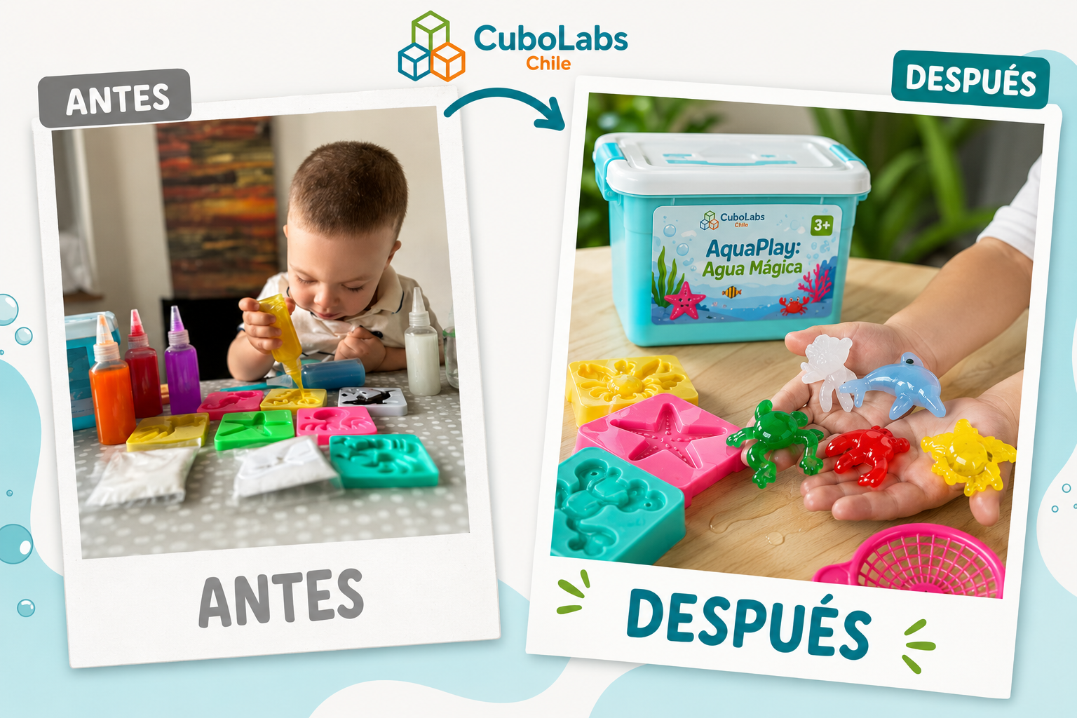 AquaPlay: Agua Mágica – Juguete Montessori con Moldes de Océano y Animales